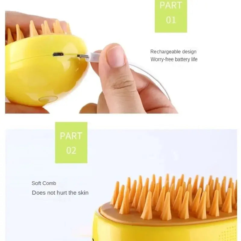Electric steam cleaning brush for pets